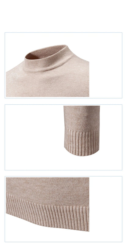 New Autumn Winter Designer Fashion Half Turtleneck Knitted Sweater High Quality Mens Casual Solid Color Warm Women Sweaters.