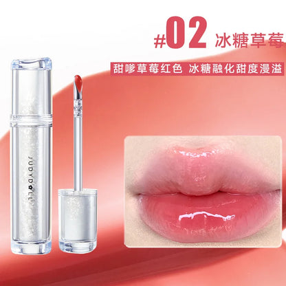 Judydoll Lip Glaze Mirror Shine Watery Lipstick Non-Stick Cup Long Lasting Moisturising Lip Tint Waterproof Makeup Cosmetics