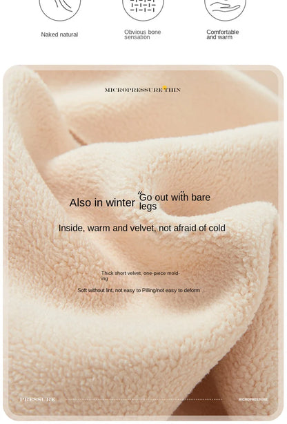 Winter Thermal Pantyhose Women Thicken Stockings Fake Translucent Pantyhose Fleece Lined Tights High Waist Elastic Wool Socks