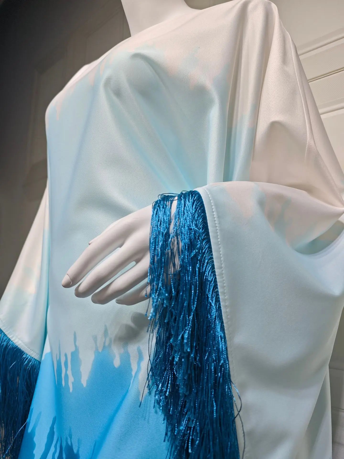 Uni Tassel Gradient Dubai Muslim Abaya For Woman O-Neck Elegant Casual Loose Moroccan Saudi Kebaya Fashion Party Dress 2025