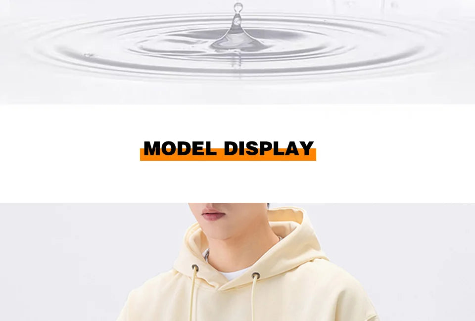 470G-570G HeavyWeight Cotton New Autumn Casual Men's Top Solid Color Loose Pullover Hoodies Sweatshirt Long-Sleeve Men Clothing.