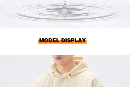 470G-570G HeavyWeight Cotton New Autumn Casual Men's Top Solid Color Loose Pullover Hoodies Sweatshirt Long-Sleeve Men Clothing.