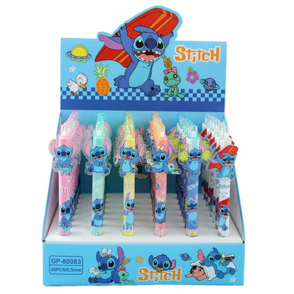 Disney Stitch 48 Stück Gelstift 0,5 mm Schwarz Neue Cartoon Hochwertige süße Studenten lernen Schreibwaren Bürobedarf Geburtstagsgeschenk.