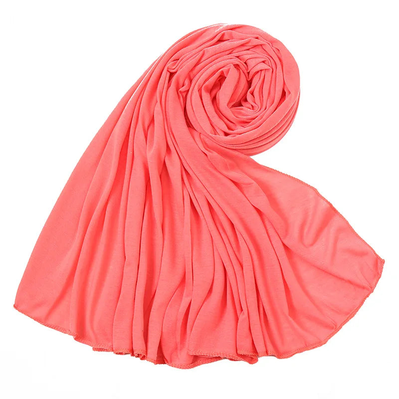 Hot Muslim Fashion Woman Soft Hijabs Scarf Shawl Plain Cotton Jersey Scarves Turban Women Long Shawls Head Wrap Headband Abaya