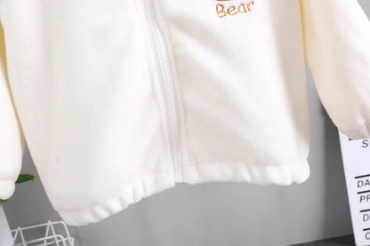 2025new winter girls plush set for boys casual sports two-piece set for baby toddler outdoor clothing sets.