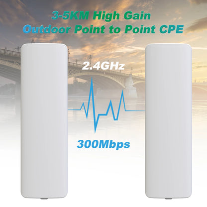 Comfast Outdoor Access Point 300Mbps 3-5KM Long Range Router CPE 2.4GHz Wireless Radio Bridge 2*14dBi Wifi Antenna Nanostation.
