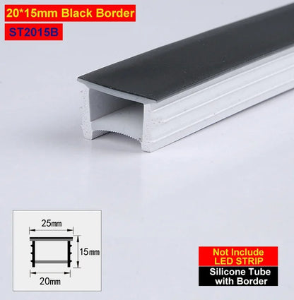 1M-10M Embedded LED Neon Rope Tube Black White Soft Recessed Silicone Diffuser Channel For 5050 COB Flexible Ribbon Strip Light