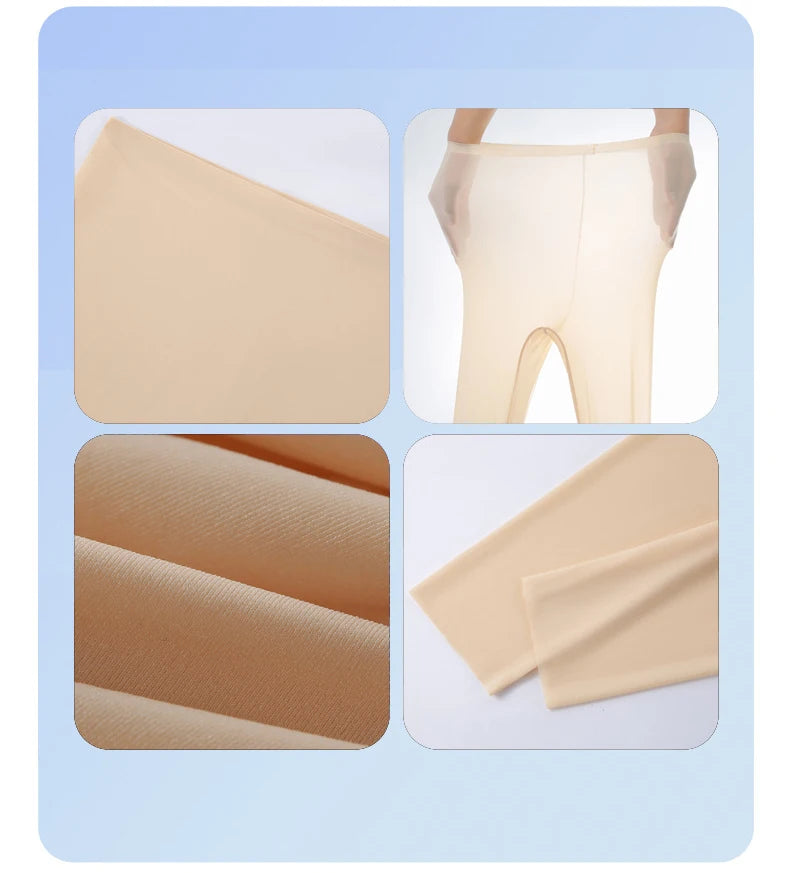 BIVIGAOS Summer Ultra-Thin Skin Sunscreen Leggings Women High Elastic Transparent Facial Mask Underwear Tight Sexy Sport Legging.