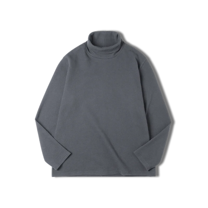 Maden Casual Gray Knitted Turtleneck Sweaters Men's Vintage 310g High Collar Waffle Pullovers Basic Fashion Black Warm Jumper