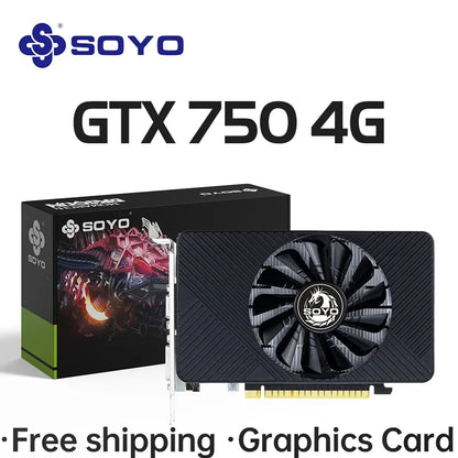 SOYO NVIDIA GPU GTX 750Ti 4G Graphics Card GDDR5 128Bit 28nm PCI-E 3.0 Gaming Video Cards Desktop Computer components GTX750Ti.