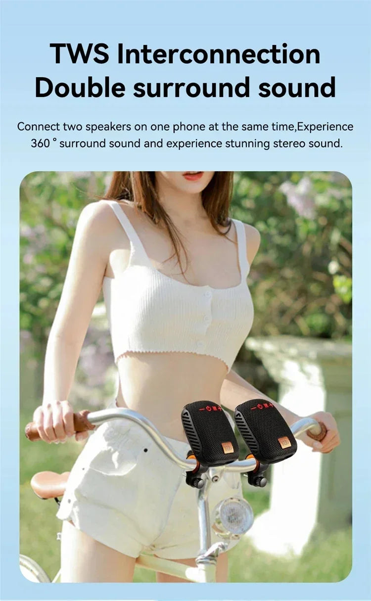 Outdoor Bicycle TG392 Portable Bluetooth Speaker TWS Wireless Mini Bass FM Radio Soundbar Boombox Riding Music Play Loudspeaker.