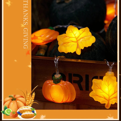 1,5/3 m Halloween LED Kürbis Lichterkette Mutter Ahornblatt Lampe Hause Weihnachten Party Dekoration Hängen Lichter Thanksgiving geschenke.