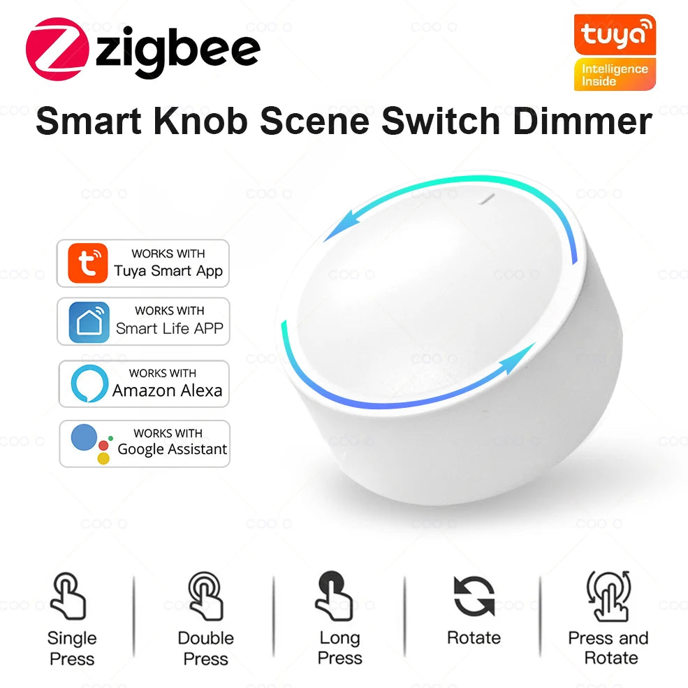 Neue Tuya ZigBee Smart Knob Schalter DIY Drahtlose Szene Taste Drehbare Dimmer Schalter Haushaltsgeräte Automatisierung Verknüpfung Remoter.