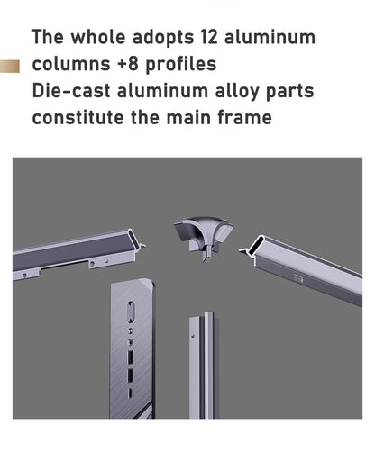 JONSBO BO400 ATX Desktop Case Aluminum Side View Sea View Room Chassis Supports 360 Water-cooled 10 Fan Positions.