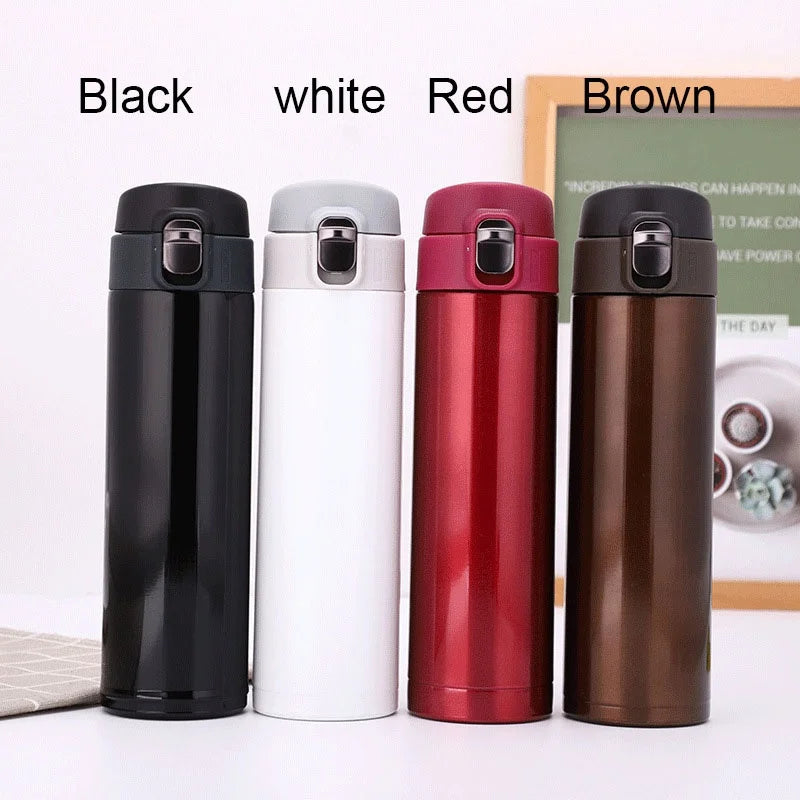 Students Go To School Thermos Cup Creative Bullet Cover Direct Drinking Water Cup Simple Solid Color Durable and Practical.
