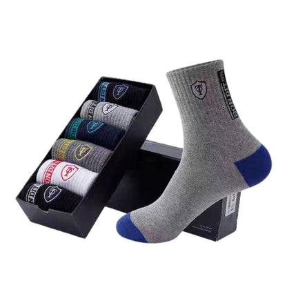 5 Pairs of Autumn and Winter MEN'S Sports Socks for Summer Leisure, Sweat Wicking, Lightweight and Breathable Basketball Socks.