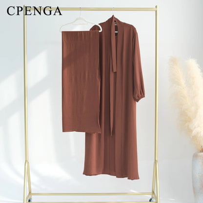 2024 New Muslim Sets for Women Ramadan Prayer Dress Modest Dresses Eid Dubai Abaya Female Islam Clothing Elegant Party Clothes