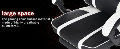 Ergonomischer Gaming-Stuhl mit Fuß stütze, Videospiel stuhl mit hoher Rückenlehne, Computers tuhl, Bürostuhl mit Kopfstütze und Lendenwirbel säule, PU-Leath