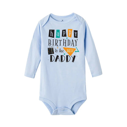 Baby-Strampler „Happy Birthday To The Dad“-Aufdruck, Säuglings-Body für Jungen und Mädchen, Kleidung für Papa, Geburtstagsgeschenk, Overall, Kleinkind-Outfits.