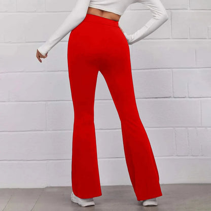 Sport Micro Flared Fitness Hosen Yoga erscheinen dünn hoch taillierte Hüfte heben nahtlose Hose mit weitem Bein ausgestellte Hosen für Frauen