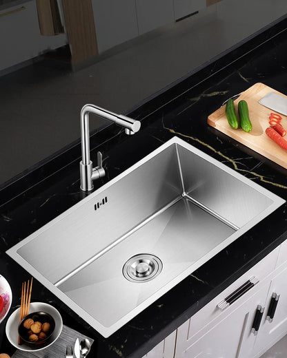 304 Stainless Steel Kitchen Sink Multiple Size Single Bowl Undermount Basin For Kitchen Fixture Improvement With Drainage