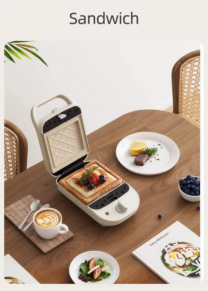 600W Electric Sandwich Maker Waffle Maker Multi-baker Breakfast Machine Toaster Baking Pancake Sandwichera Double Side Heat.