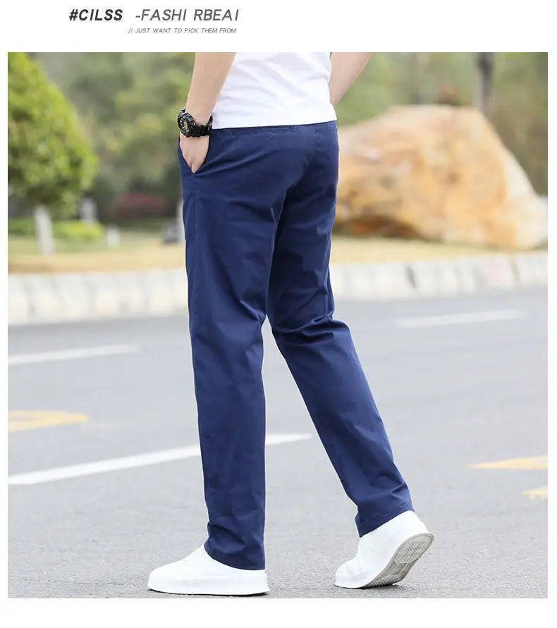 Men's High-Quality Chinos -Cotton Casual Trousers - Breathable Straight Pants (Sizes w28-w40).