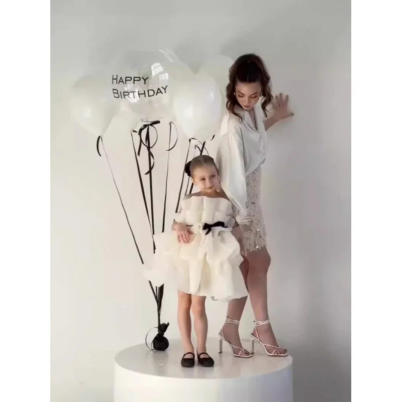 Blumenmädchenkleid für Mädchen, Prinzessinnenkleid zum ersten Geburtstag für Kinder, hochwertiges Host-Klavier-Performance-Kleid für Mädchen, stilvoll.