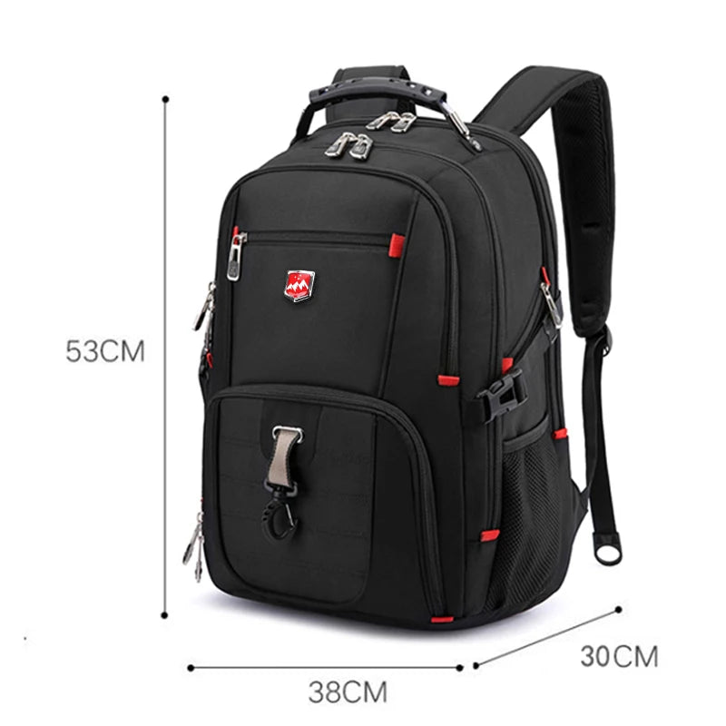Wasserdichte 20-Zoll-Laptop-Rucksäcke USB-Lade Schultasche Diebstahlsicherer Herren-Rucksack Reiserucksack Männlicher Mochila Hohe Kapazität.