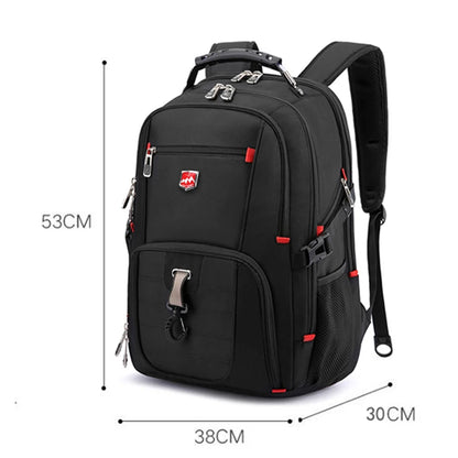 Wasserdichte 20-Zoll-Laptop-Rucksäcke USB-Lade Schultasche Diebstahlsicherer Herren-Rucksack Reiserucksack Männlicher Mochila Hohe Kapazität.