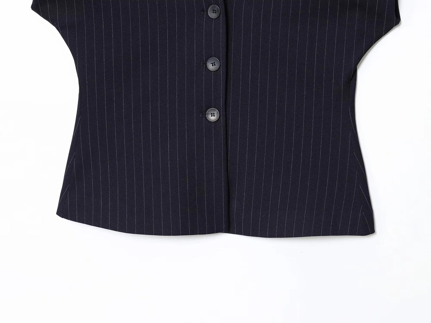 ZERAINS Autumn women's sleeveless V-neck short vest loose fit with waistband pleated high waisted pants set.