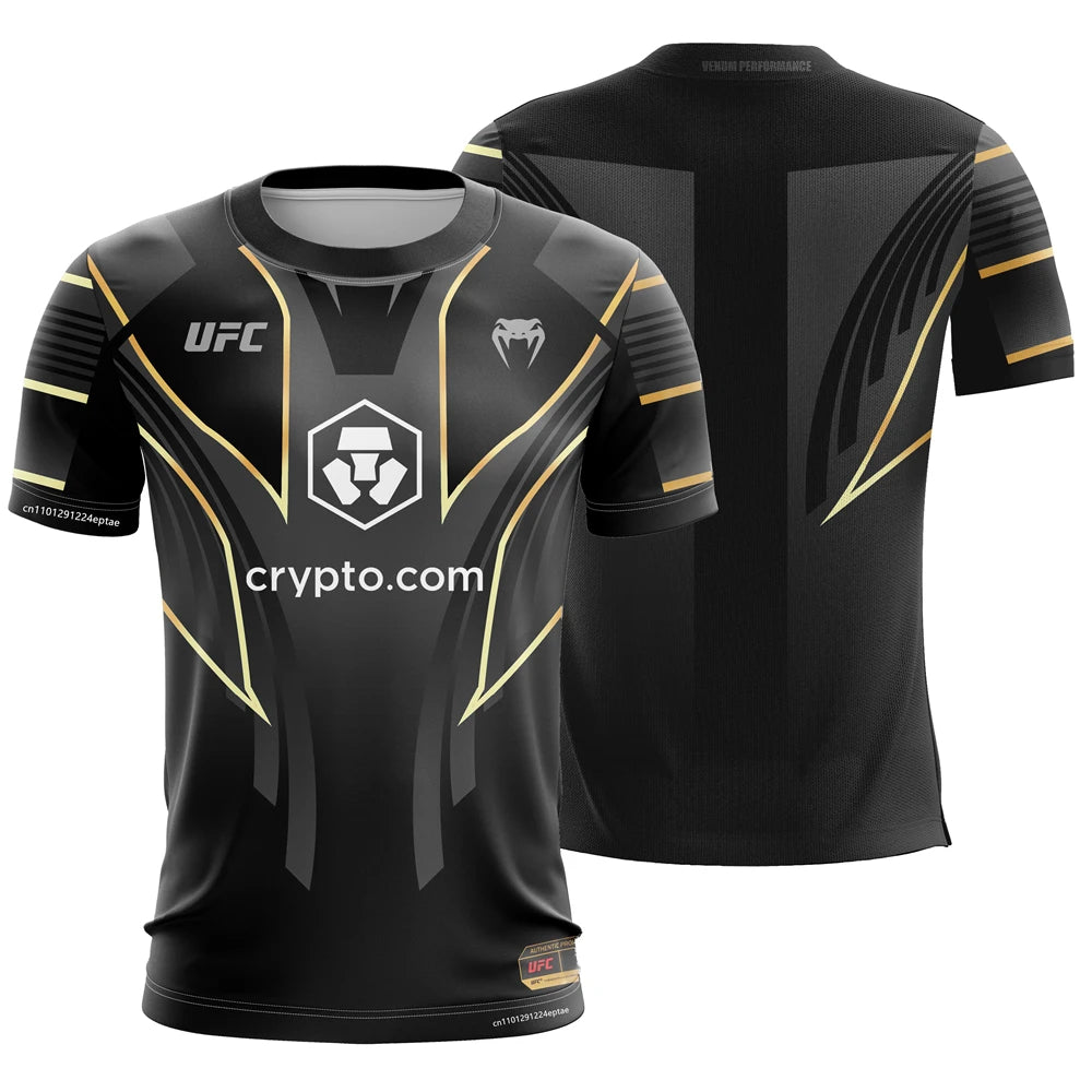 Men's Training UFC Breathable Sportswear T-shirts Outdoor Male Leisure Short-Sleeved Jersey Boys Running Fitness Tops