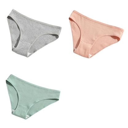 3Pcs/Set Cotton Panties Women Low Waist Underwear Seamless Briefs Solid Color Sports Breathable Underpants Female Lingerie