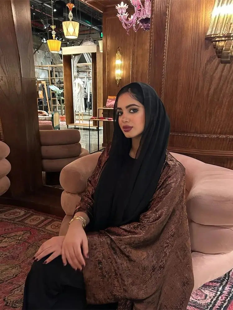 Ramadan Eid Open Dubai Luxury Abaya Damen Modest Kimono Coat 2025 Muslim for Women Islam Clothing Kebaya Robe Femme Musulmane.