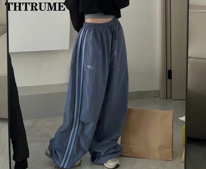 Y2K Vintage Frauen Lose Hosen Übergroßen Hip Hop Kordelzug Tasche Mode Chic Cargo Pant Casual Büro Dame Baggy Neue Hosen