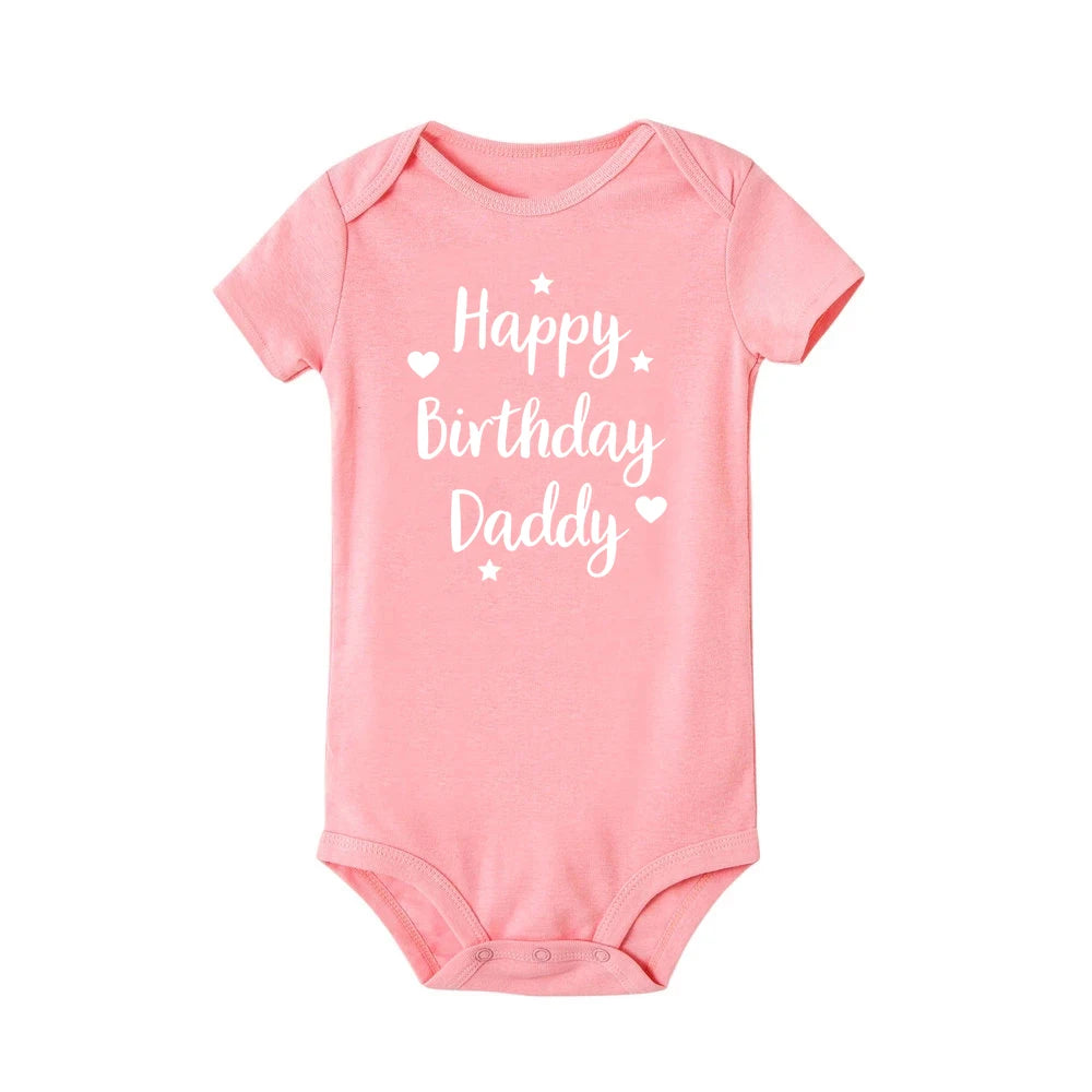 Alles Gute zum Geburtstag Papa Baby Body Vater Party Jungen Mädchen Outfit Strampler Säugling Sommer Kleinkind Kurzarm Kleidung Ropa Geschenke.