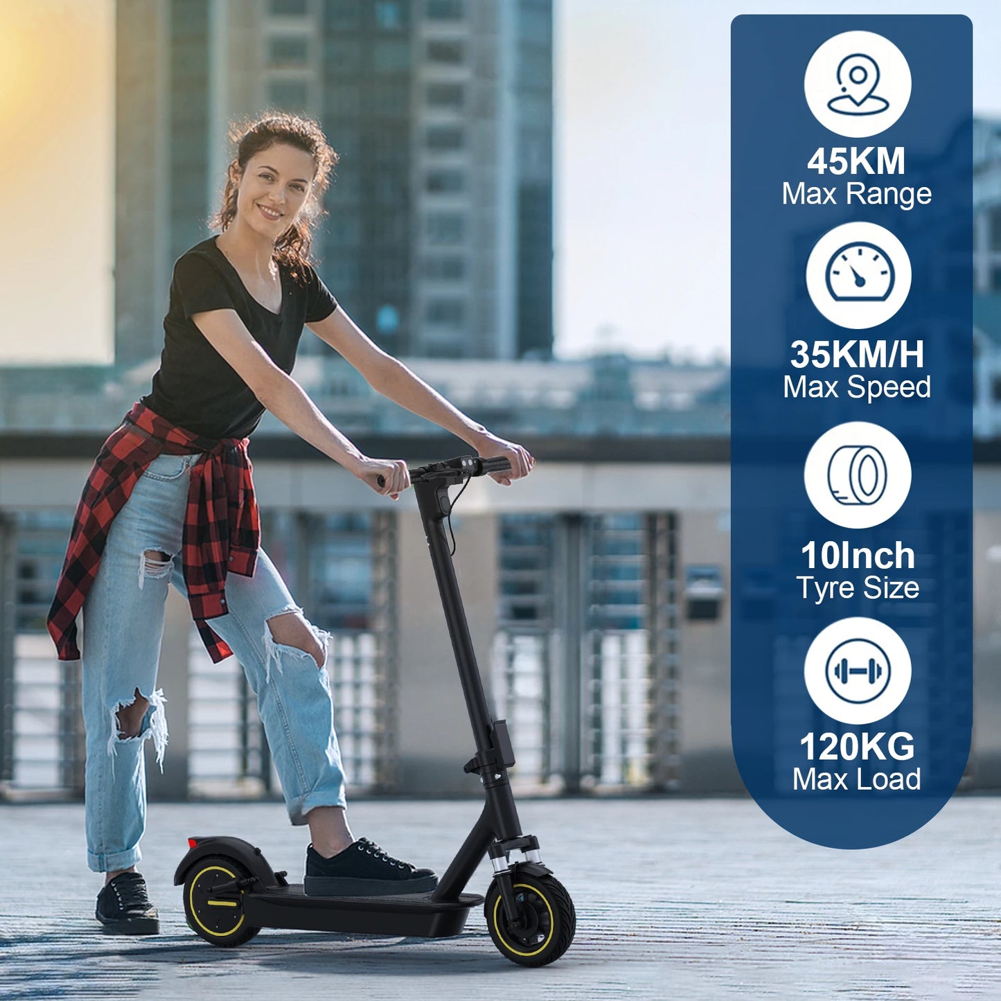 ATSANT ESMAX Electric Scooter 500W 42V14.5Ah 40KM Long Range 10Inch Pneumatic Flatproof Tyres Foldable Smart Adult Kick EScooter.
