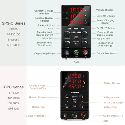 Professional Battery Charging Lab DC Power Supply 30V 60V 120V Adjustable Laboratory OCP OUTPUT 12V 10A Electric Vehicle Charger.