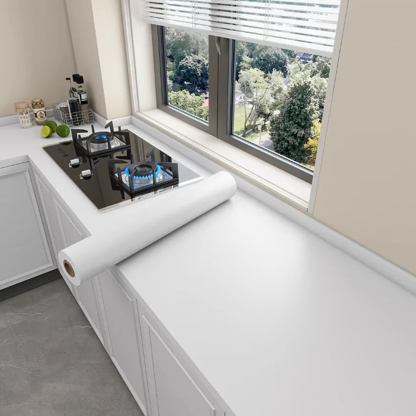 60 cm Vinyl-Tapete zum Abziehen und Aufkleben, mattschwarz, grau, weiß, abnehmbares, dickes Kontaktpapier für Wände, Küchen, Arbeitsplatten, Schränke