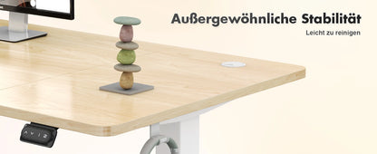 Devoko Höhenverstellbarer Schreibtisch Elektrischer mit Tischplatte 140x60cm Höhenverstellbarer Tisch Stehschreibtisch