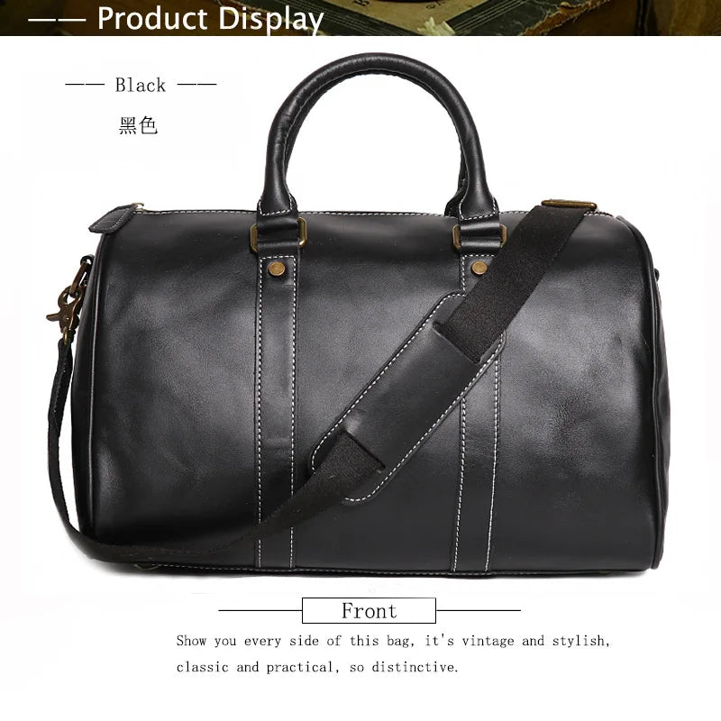 Vintage Herren Rindsleder Business Kurzstrecken tragen Handgepäck taschen große Kapazität Reisetasche einfache Umhängetaschen