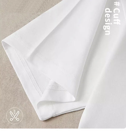 100% pure cotton summer high-end brand men's short sleeve round neck fashionable style half sleeved top breathable T-shirt.