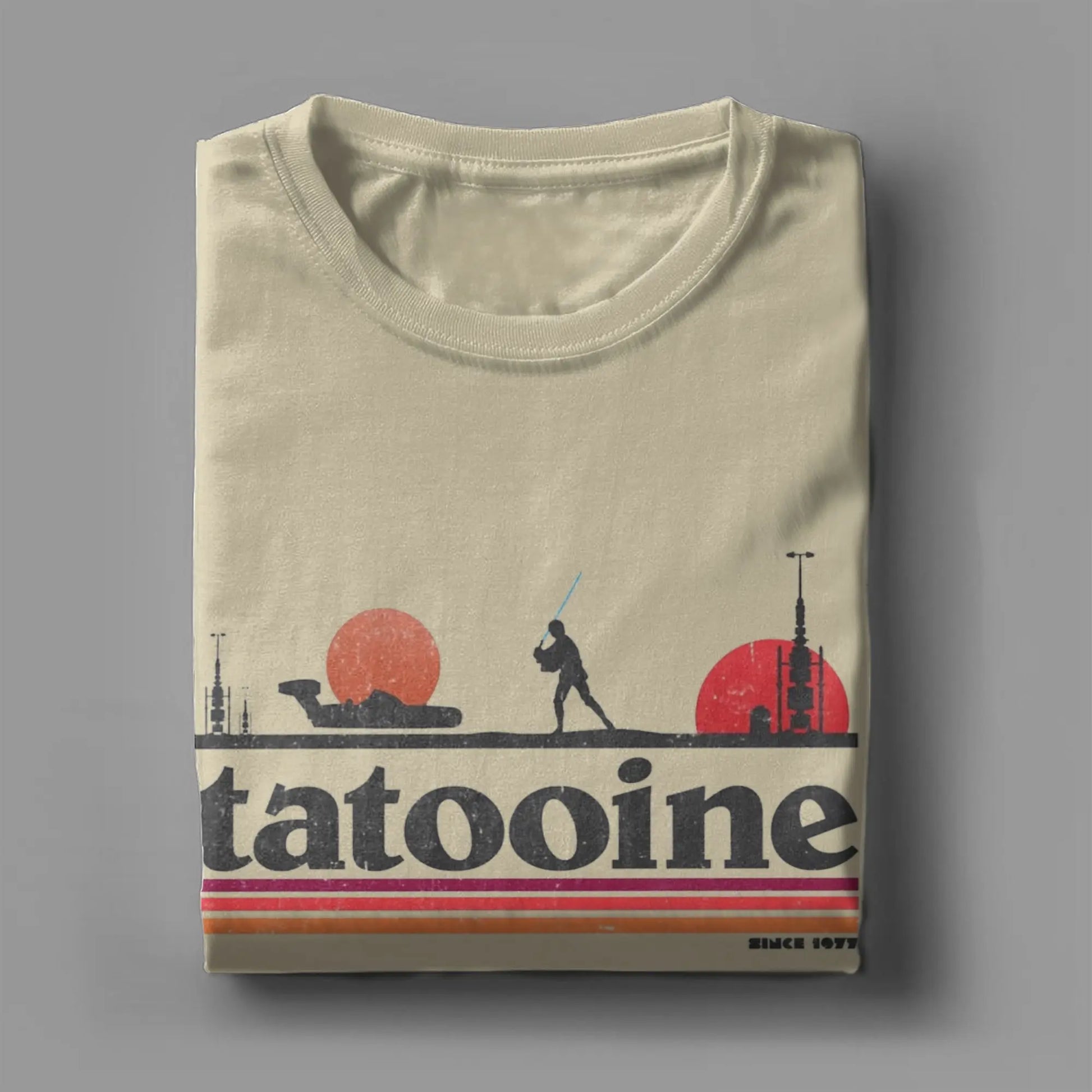 Casual Planet Sky Tatooine T-Shirts for Men Crewneck Cotton T Shirt  Short Sleeve Tee Shirt Classic Clothes.