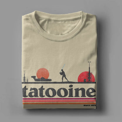 Casual Planet Sky Tatooine T-Shirts for Men Crewneck Cotton T Shirt  Short Sleeve Tee Shirt Classic Clothes.
