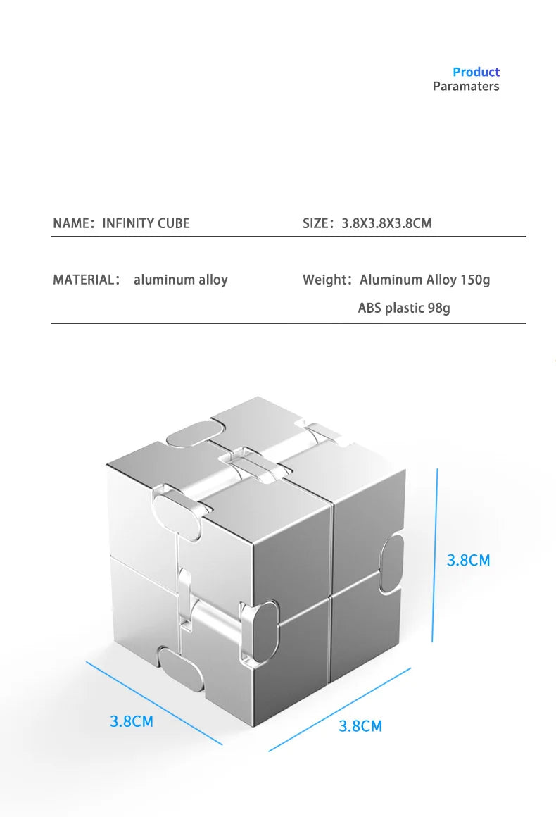 Magic Cube Stress Relief Toy Infinity Cube Portable Educational Toys Decompress Relax Toys for Children Adults Christmas Gift.