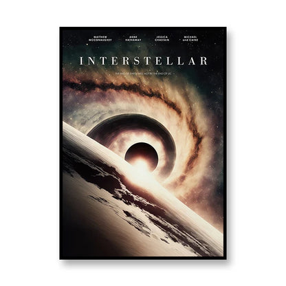 Interstellar Movie Poster Astronaut Outer Space Canvas Wall Art Print Mural Home Decor Movie Lover Gift Unframed.