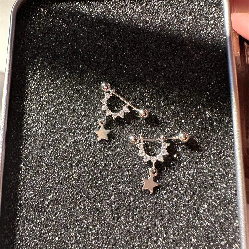 1 PCS Star Silver Color 316L Stainless Steel Ear Bone Nail for Women New Fashion Allergy Prevention Jewelry Gifts.