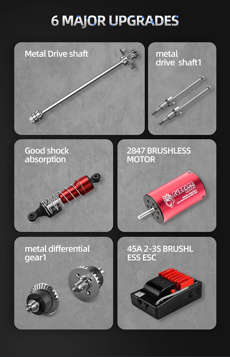 Teeggi S911 PRO 1:16 RC Racing Car 4WD RC CAR 70KM/H High Speed Off-Road Car 2.4G Remote Controller Toy For Children Gifts.