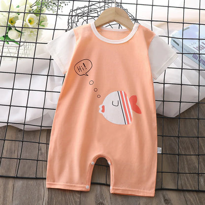 Neugeborenen Sommer Baby Junge Mädchen Cartoon Kurzarm Spielanzug-bodysuit Overall Overall Einem Stück Outfit Kleidung.