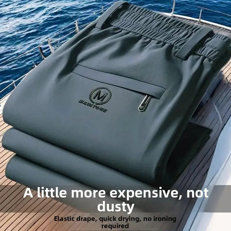 Lässige Herrenhose mit geradem Bein, verschleißfeste Arbeitskleidung für Büro und den täglichen Gebrauch, elastische Taille, lange Sport- und Freizeithose.